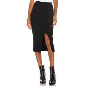 FREE PEOPLE SKYLINE MIDI SKIRT BLACK SIZE M